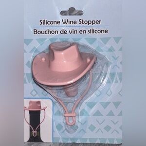 Silicone Wine Stopper Pink cowgirl hat